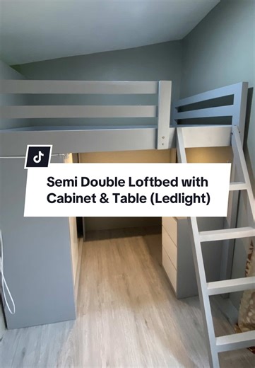 Custom Semi Double Loftbed with Cabinet and Table