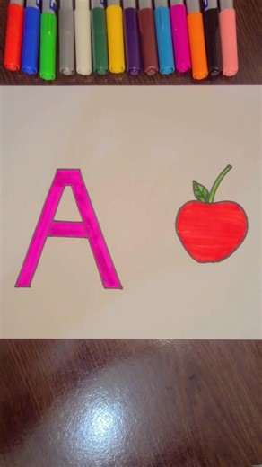 A' for Apple drawing #art #shorts #easy #drawing