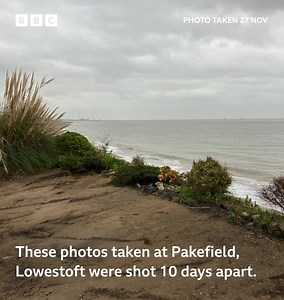 People are being warned to keep away from "very unstable" cliffs after a road partially collapsed on Friday. https://bbc.in/49U83qg | BBC Suffolk
