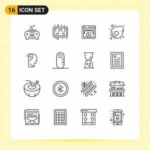 Download Stock Vector Icon Pack of 16 Line Signs and Symbols for confuse egg study breakfast video Editable Vector Design Elements for free
