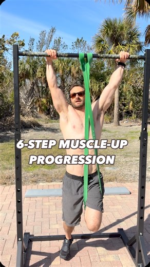 Adam Sandel | Professor Pull-Ups on Instagram: "Think the muscle-up is out of reach? Trust me, it’s not. 💪 Even as the Guinness World Record holder for most pull-ups in one minute, I used to struggle with getting over the bar. The problem wasn’t my strength—it was my technique. Here’s a 6-step progression to help anyone unlock their first muscle-up. From band-assisted pull-ups to explosive high pull-ups, this guide will build your strength, coordination, and technique step by step. Reps are app