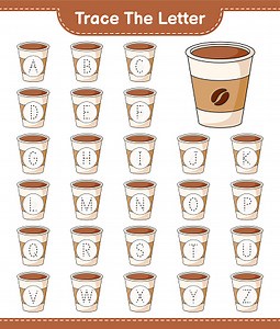 Verfolgen Sie den Brief. Nachzeichnen des Buchstabenalphabets mit...