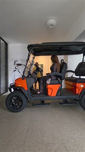 I parked a Golf Cart in the house !!! I surprised Boo bear with his new Denago Rover Xl Golf cart that I bought him for Christmas ( with his money) , it just arrived this past weekend We saw it at a show recently and Boo bear fell in love with it. The are brand new in the country and honestly the extras you get with this Golf cart and the price point considering what the competition costs. Its literally his new favourite toy Its has leather seats Bluetooth Soundsystem Lythiam battery Led Lights 