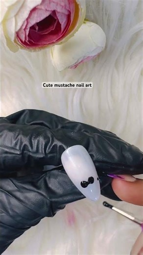 Cute mustache nail art designs #nailtutorial #trendingshorts #subscribe
