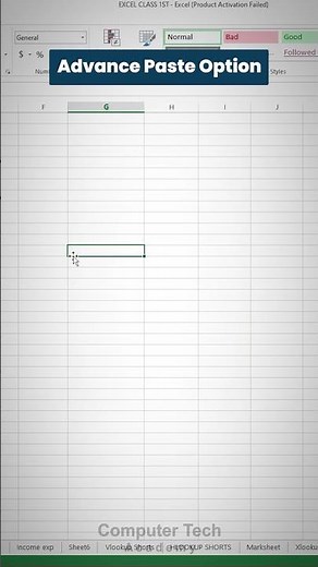 Advance Paste Option in MS Excel | Computer Tech Academy