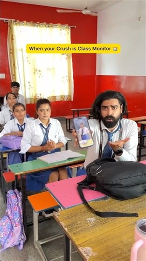 When your crush is class monitor 🏫 #shorts #ytshorts #sejalgabashorts #school