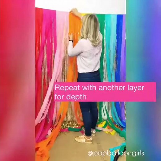 Beautiful Balloons DIY Rainbow Crepe Streamer Backdrop