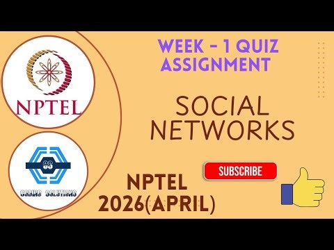 Social Networks | Week 1 Answers 2026 (April) | NPTEL 2026 (April) ||