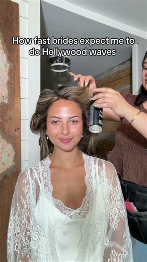 Please Give Me 3 Hours 😂✨ #hollywoodwaves #wedding #bridalhair #hairstylist #beauty