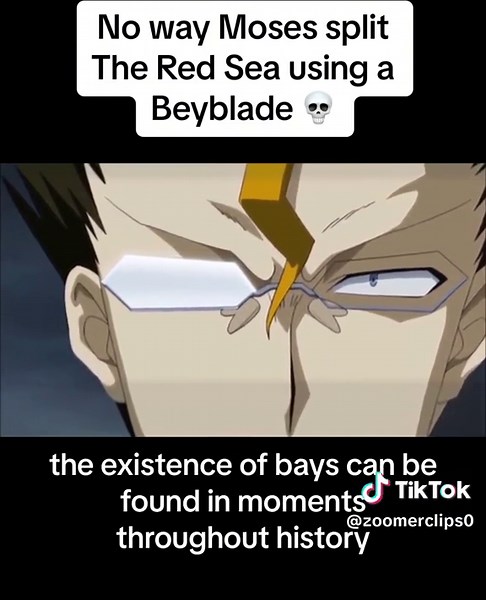 Moses Splitting the Red Sea with a Beyblade Cartoon Clip