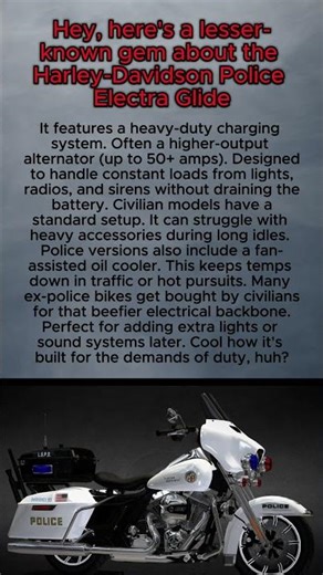 Hey, here's a lesser-known gem about the Harley-Davidson Police Electra Glide