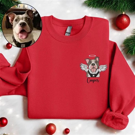 Embroidered Angel Dog With Wings Pet Memorial Sweatshirt Christmas Gift for Pet Lovers Unisex Sweatshirt Hoodie - Etsy