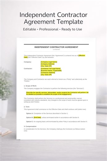 Independent Contractor Agreement Template