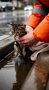 Stray Cat Cries for Help and Gets Pulled Out Just in Time #catrescue #animalhelp #straycat