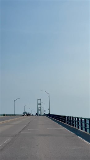 🚗✨ Heading south from Saint Ignace to Mackinaw City across the Mackinac Bridge. Construction of the bridge started on May 7, 1954, and it was completed and opened for traffic on November 1, 1957. With its age, the bridge is under nearly constant maintenance, including recent resurfacing of the northbound lanes. Enjoy the views, snap some pics, and share your journey with us!📸 Safe travels and happy exploring! 🚗✨ #MackinacBridge #PureMichigan #StraitsOfMackinac #NorthernMichigan #GreatLakesRoa
