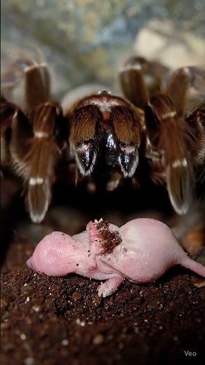 GIANT SPIDER EATING Live Mouse - TARANTULA