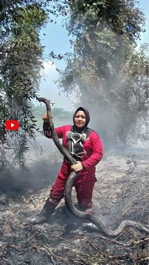 Python Enters House During Forest Fires 🔥#forestfires #python #orangutan