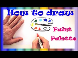 How to draw a Paint Palette cute & easy way for kids