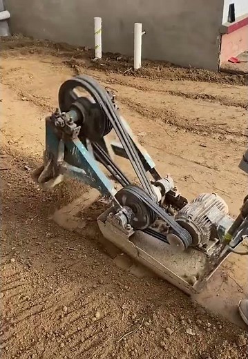 Compactor homemade machine of worker still good working