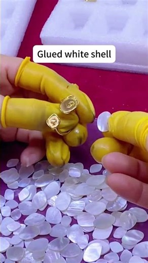 Glued white shell #jewelrysupplier #jewelry