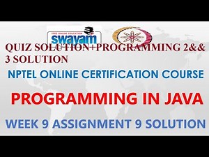 Programming in java-Nptel week 9|| Quiz assignment 1 nptel||NPTEL JAVA SOLUTION ||July 2021
