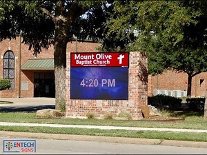 Digital LED Sign at Mount Olive Baptist Church - 16MM 75x155 RGB Full Color