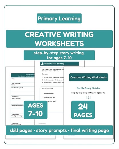 Creative Writing Worksheets Ages 7-10, Story Writing Workbook, Printable English Activities, Guided Writing Prompts, Kids Literacy PDF - Etsy