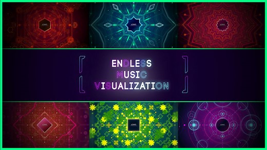 10 Endless Music Visualization/ Audio React Tunnel Dance Visualizer/ Party Hard/ Bright BG/ Light