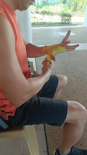 Mr. Lee handwrapping Milan Melindo Boxing Academy | Milan Melindo