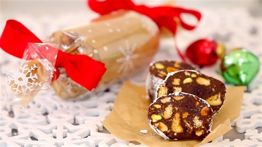 Chocolate Biscuit Cake/Chocolate Salami (No-Bake): Edible Gifts - Gemma's Bigger Bolder Baking