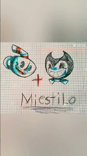 [Cuphead x Bendy] versión humanos #shorts #edit #drawing #bendy #cuphead