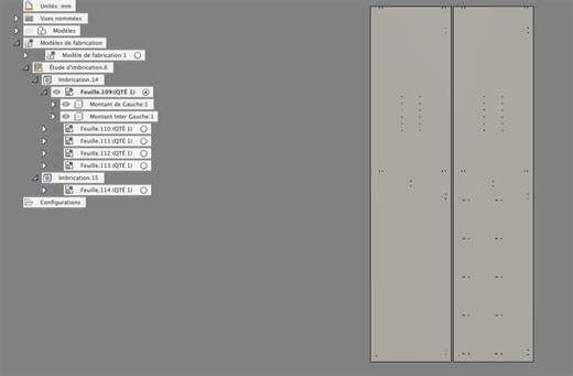 Naming the components of a nesting sheet