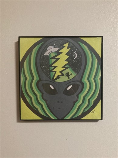 Grateful Dead Alien Stealie Art Print, Trippy Psychedelic Wall Art, Jerry Garcia Fan Gift - Etsy