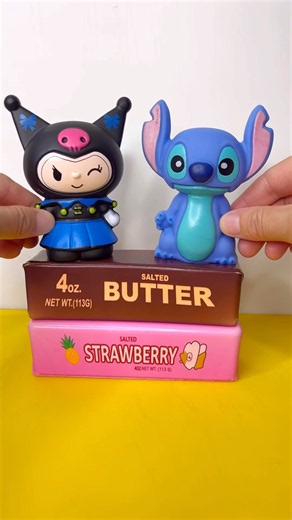 Unboxing And Review Kuromi & Stitch play with the Squishy butter 🧈