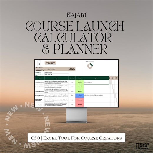 Online Course Launch Planner: Dynamic Excel Project Calculator - Etsy