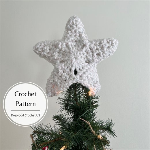 Crochet Star Tree Topper Pattern: Bulky Wool Christmas Decor (PDF Pattern) - Etsy