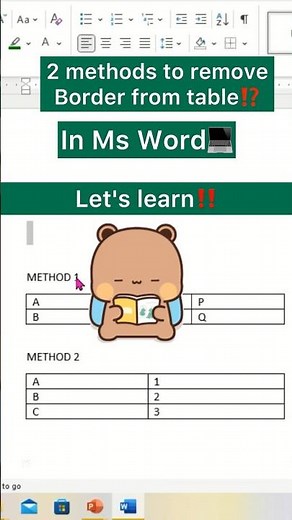 How to remove border from table in Ms Word⁉️ |BPA | BPA Educators