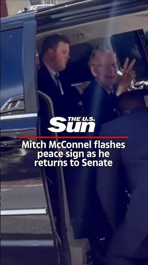 Mitch McConnell flashes peace sign as he returns to Senate | The US Sun