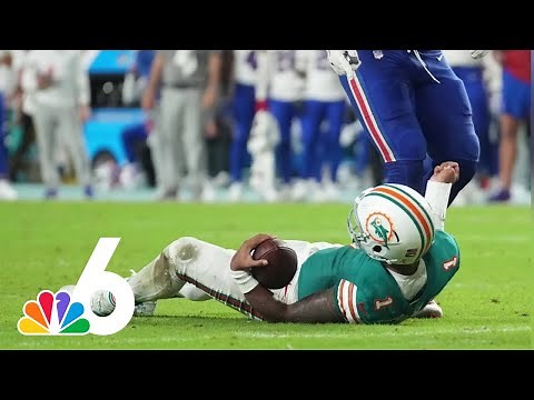 Dolphins' Tua Tagovailoa being evaluated after he sustains 3rd career concussion