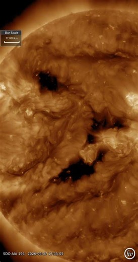 Southern hemisphere coronal hole facing Earth. Enhanced solar wind could arrive in~3 days-8.4.26