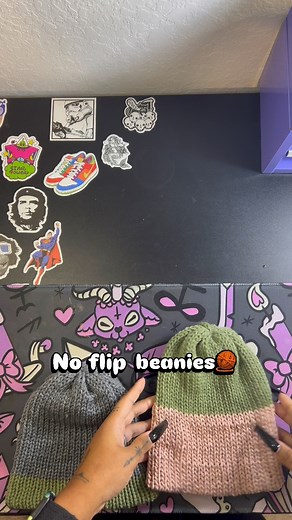 No flip beanies! I was experimenting with my Addi and different types of yarns and ended up making a bunch of beanies over the last two days. Between the regular beanies and the no flip beanies, I'm kinda liking the no flip beanies a little better... These are kids/youth sized and if you think about it, who wants to fight with their kid over folding the brim of their hat and have to fix it throughout the day. Since the Addie machine is a 46 pin, compared to the 48 pin machine I'm used to working