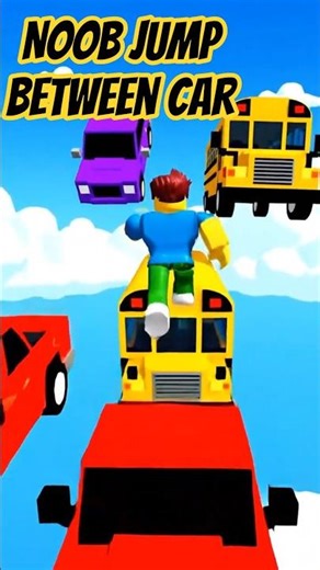 Noob Steve jumps between cars in mid-air traffic! | The New Roblox Trend