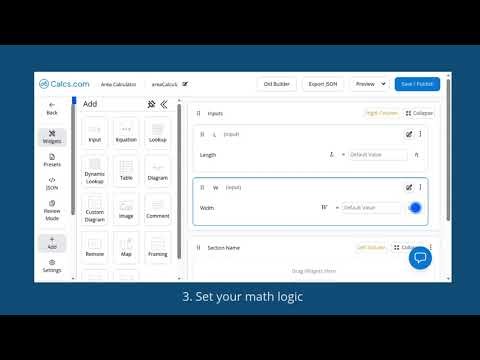 How to create an area calculator with Calcs Builder