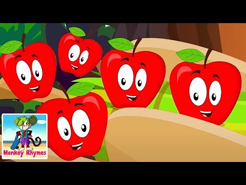 Five Red Apples | The Apple Song | Nursery Rhymes and Kids Songs | Monkey Rhymes
