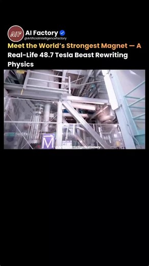 Artificial Intelligence Factory on Instagram: "The world’s strongest magnet isn’t a sci-fi fantasy—it’s very real, and it lives at the National High Magnetic Field Laboratory (NHMFL) in the United States. Known as the “Little Big Coil”, this experimental powerhouse reaches an astonishing 48.7 tesla, making it more than a million times stronger than Earth’s magnetic field. The secret lies in its hybrid design, fusing a superconducting coil with a resistive magnet to push physics to its absolute l