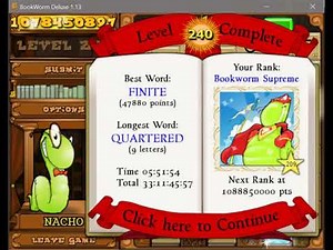 Bookworm Deluxe Level 240 - 1,078,451,210 Points!