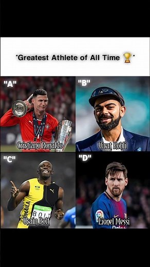 Who Is the Greatest Athlete of All Time?🏆| Ronaldo vs Messi vs Virat vs Bolt| World sports quiz 2025