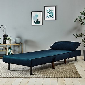 Una Single Sofa Bed - Blue Velvet