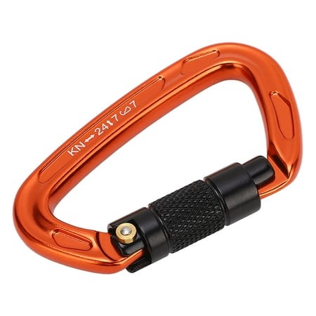 Auto Locking Rock Climbing Clip Aluminum Alloy Heavy Duty D Shaped Climbing Buckle for Mountaineering Rappelling Hiking Orange with Black Nut - Walmart.ca