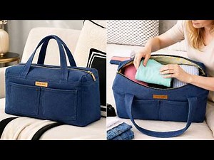 🧵 Make a Large Travel Bag from Old Jeans – Super Easy & No Pattern Needed!